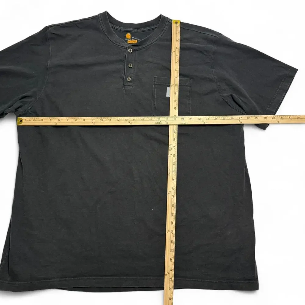 Carhartt Grey Henley Pocket T Shirt 3XL Original Fit Workwear Heavy - Picture 5 of 5